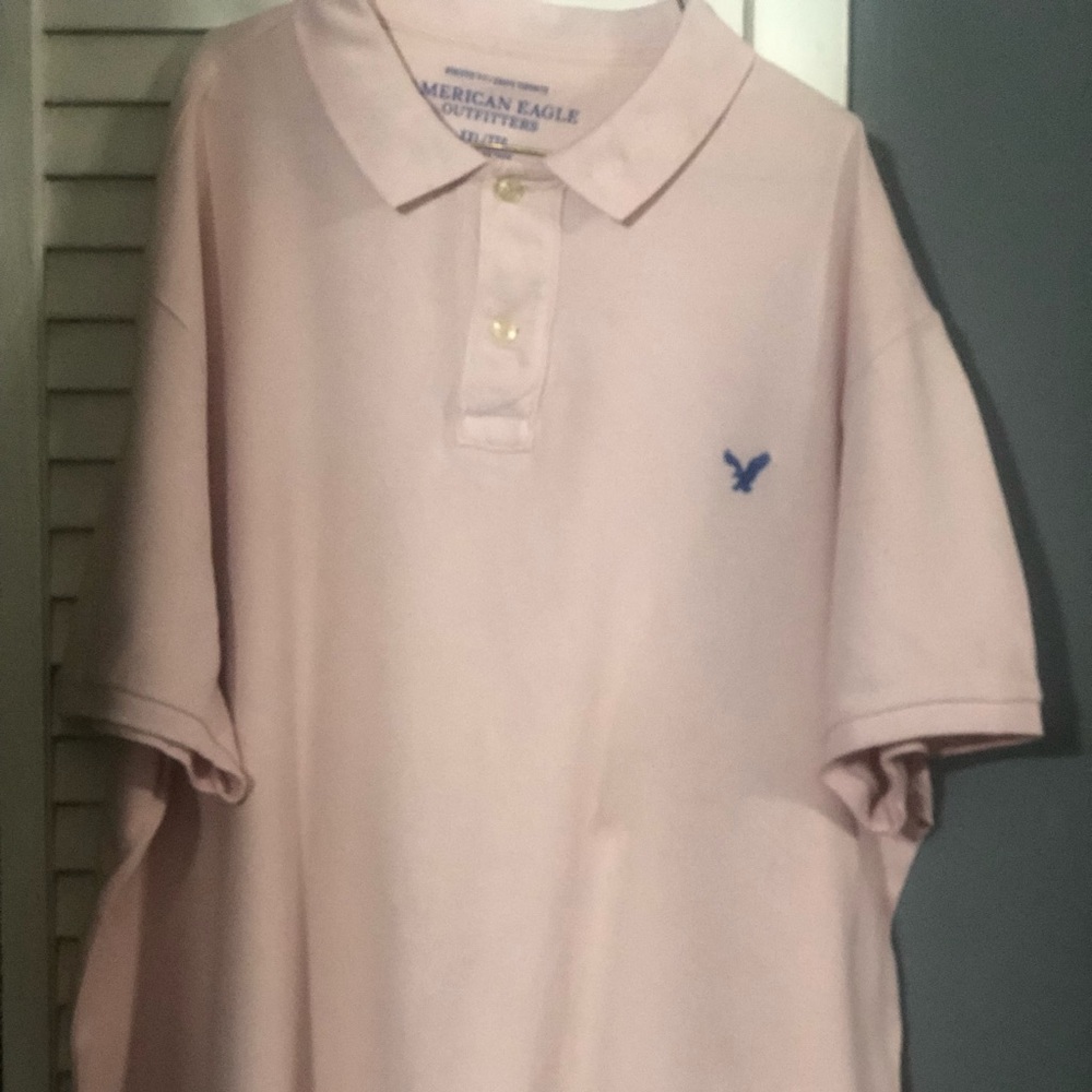 American Eagle Outfitters Men Polo Lt. Pink Sz XXL.
